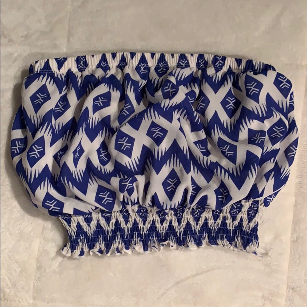 Cute blue and white tube top